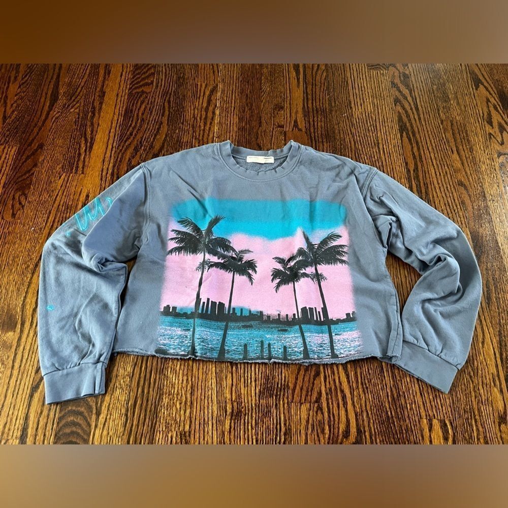 Urban Outfitters Project Social T Miami Cropped Sweatshirt S/M - Picture 3 of 5